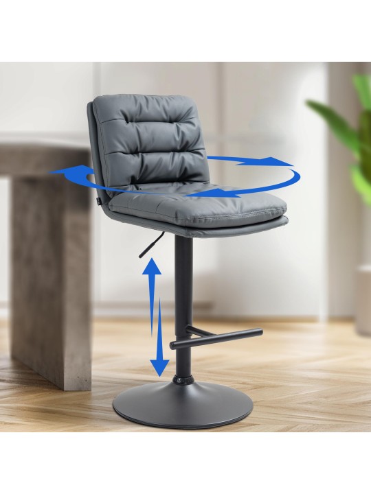 Set van 2 barkrukken Damar kunstleer, grijs