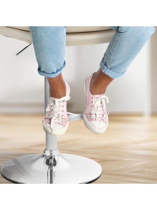 Set van 2 barkrukken Damar kunstleer chroom, crème