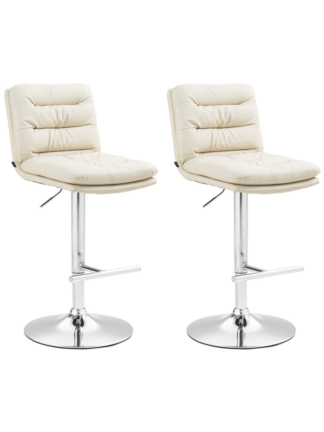 Set van 2 barkrukken Damar kunstleer chroom, crème