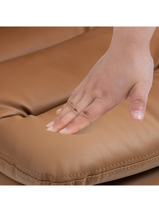 Set van 2 barkrukken Damar kunstleer chroom, lichtbruin