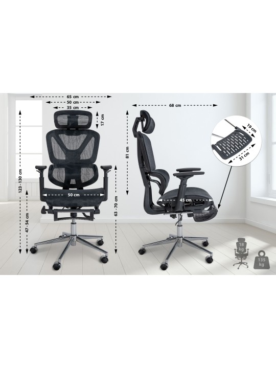 Bureaustoel Grover, zwart