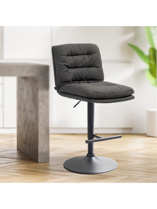 Set van 2 barkrukken Damar stof, donkergrijs