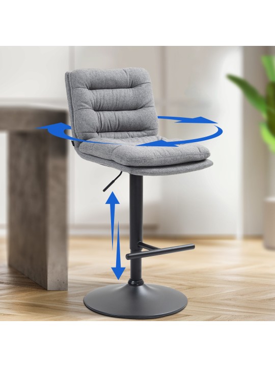 Set van 2 barkrukken Damar stof, grijs