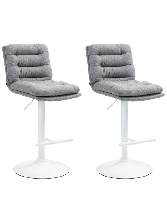Set van 2 barkrukken Damar stof, grijs Set van 2 barkrukken Damar stof, grijs