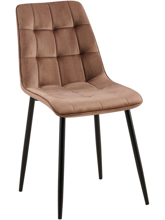 Gifford fluwelen eetkamerstoel, bruin