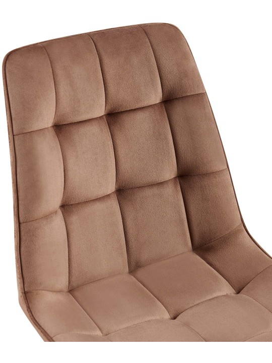 Gifford fluwelen eetkamerstoel, bruin