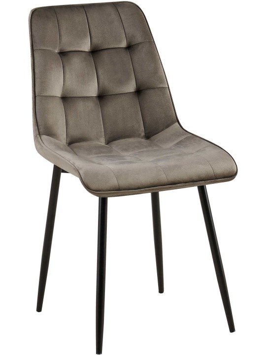 Gifford fluwelen eetkamerstoel, antraciet