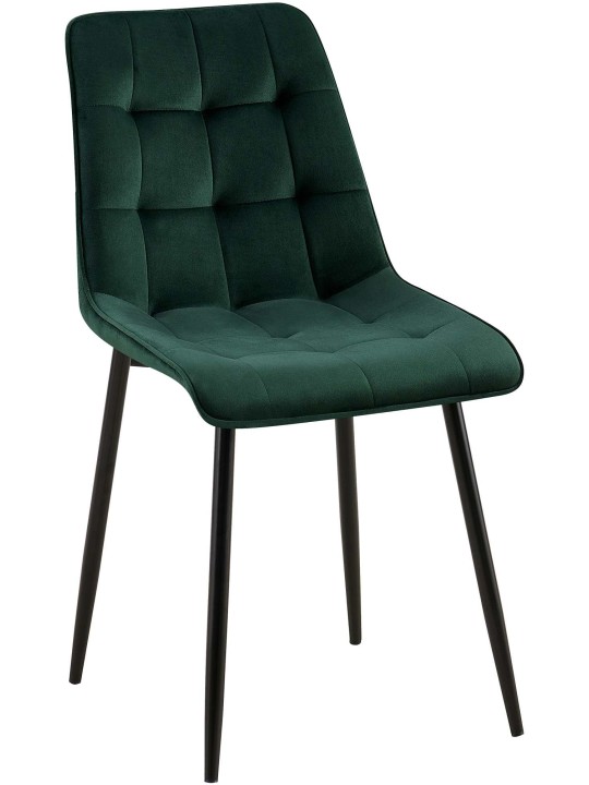 Gifford fluwelen eetkamerstoel, groen