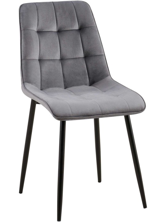 Gifford fluwelen eetkamerstoel, donkergrijs