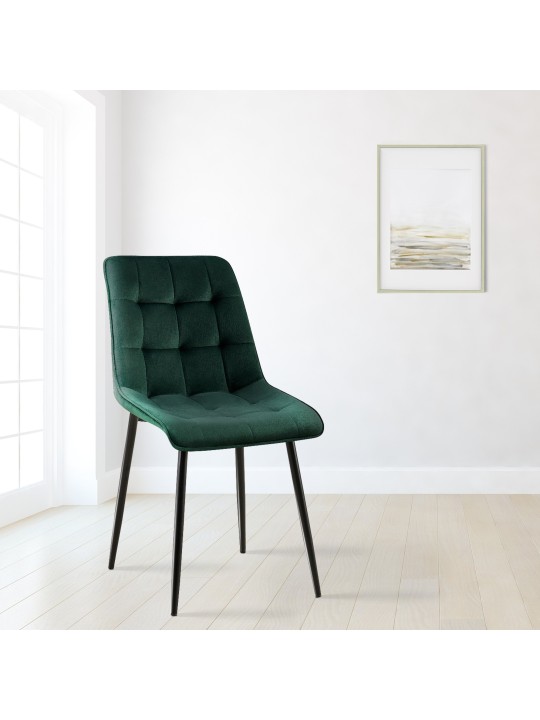 Gifford fluwelen eetkamerstoel, groen