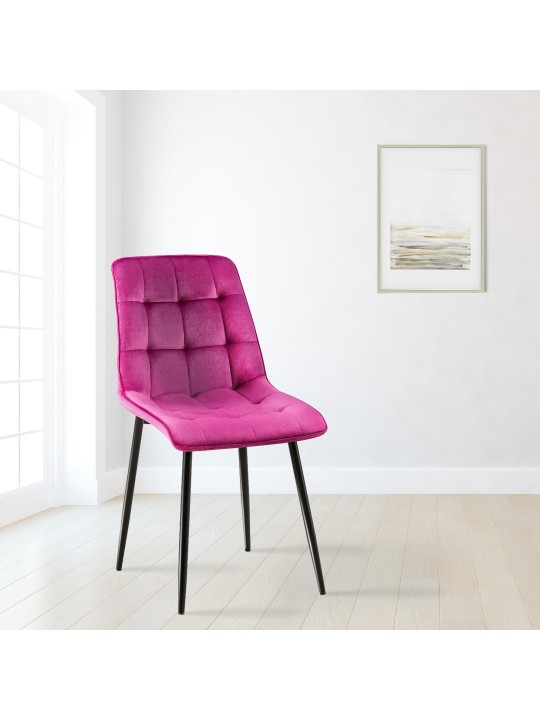 Gifford fluwelen eetkamerstoel, lila