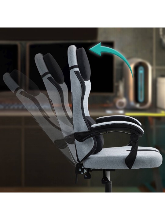 Bureaustoel Miltona stof, grijs/zwart