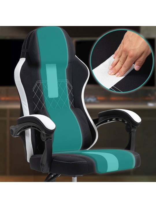 Bureaustoel Miltona stof, zwart/wit