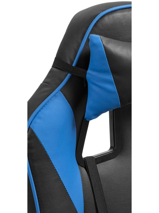 Bureaustoel Orkney kunstleer, zwart/blauw