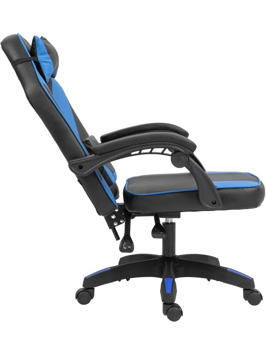 Bureaustoel Orkney kunstleer, zwart/blauw