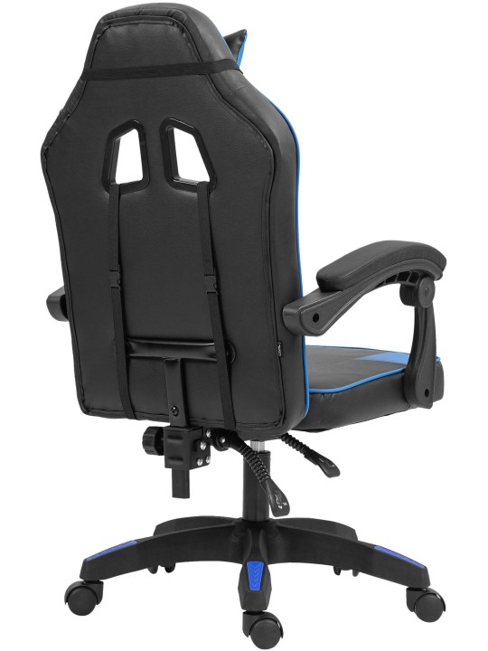 Bureaustoel Orkney kunstleer, zwart/blauw