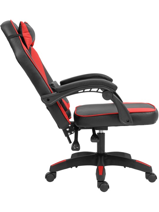 Bureaustoel Orkney kunstleer, zwart/rood