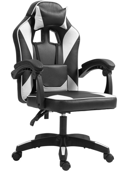 Bureaustoel Orkney kunstleer, zwart/wit