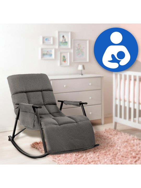 Schommelstoel Cathy stof, donkergrijs