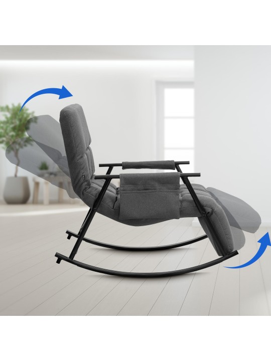 Schommelstoel Cathy stof, donkergrijs