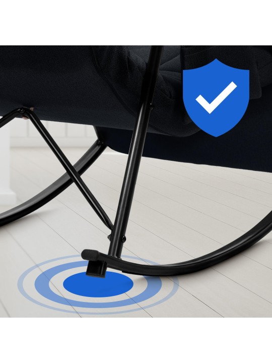 Schommelstoel Cathy stof, zwart Schommelstoel Cathy stof, zwart