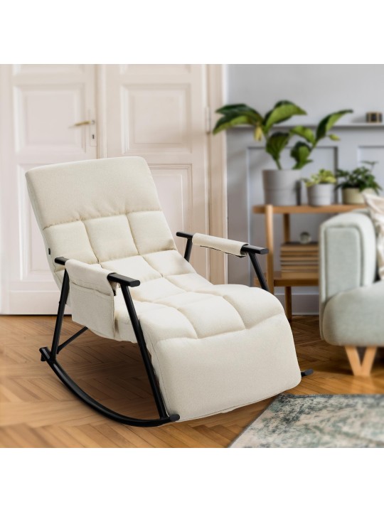 Schommelstoel Cathy stof, crème