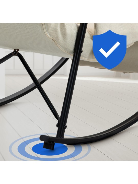 Schommelstoel Cathy stof, crème