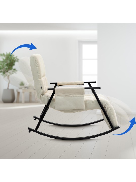 Schommelstoel Cathy stof, crème