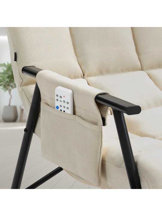 Schommelstoel Cathy stof, crème