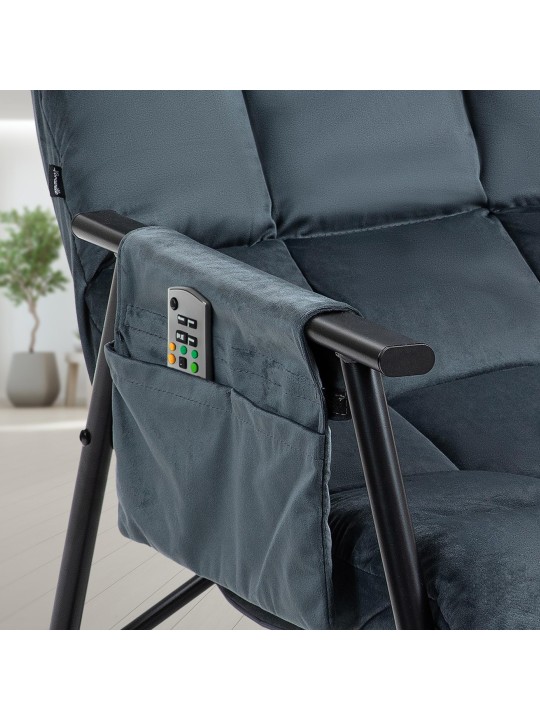 Schommelstoel Cathy fluweel, donkergrijs