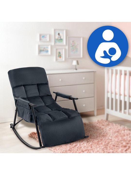 Schommelstoel Cathy fluweel, zwart Schommelstoel Cathy fluweel, zwart