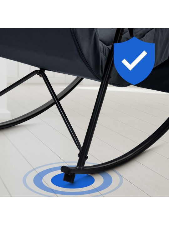 Schommelstoel Cathy fluweel, zwart Schommelstoel Cathy fluweel, zwart