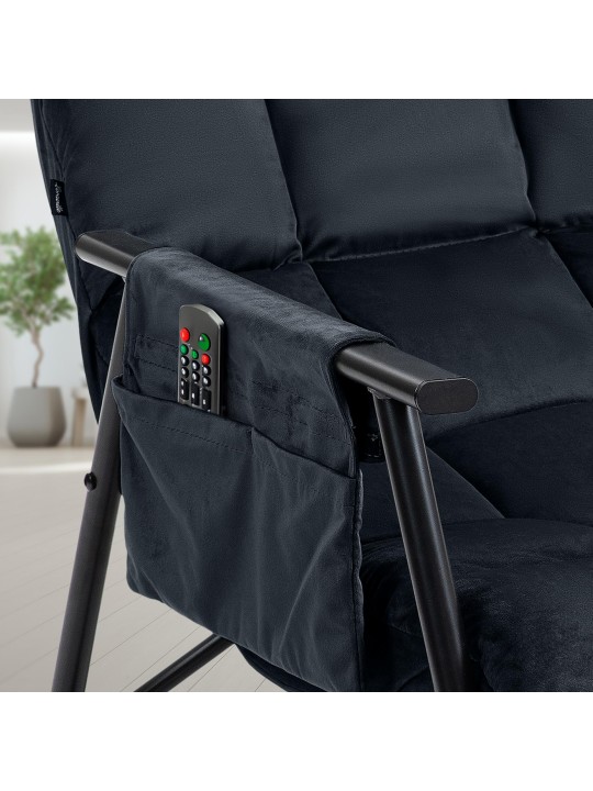 Schommelstoel Cathy fluweel, zwart Schommelstoel Cathy fluweel, zwart