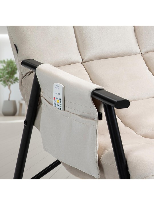 Schommelstoel Cathy fluweel, crème Schommelstoel Cathy fluweel, crème