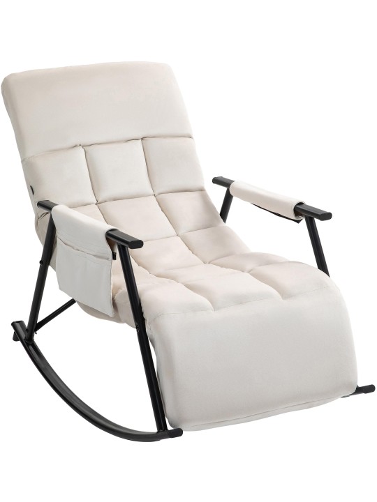 Schommelstoel Cathy fluweel, crème Schommelstoel Cathy fluweel, crème