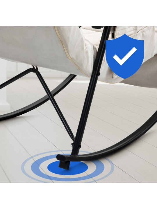 Schommelstoel Cathy fluweel, crème Schommelstoel Cathy fluweel, crème