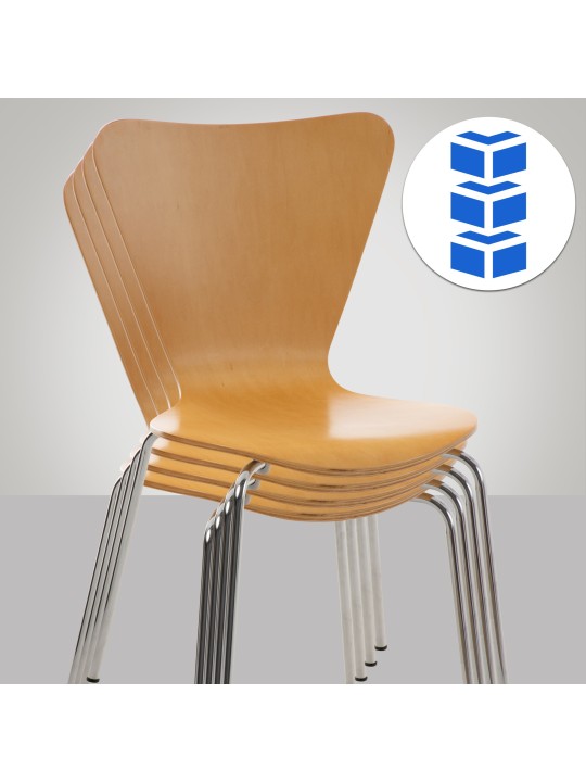 Set van 4 Calisto bezoekersstoelen, naturel Set van 4 Calisto bezoekersstoelen, naturel