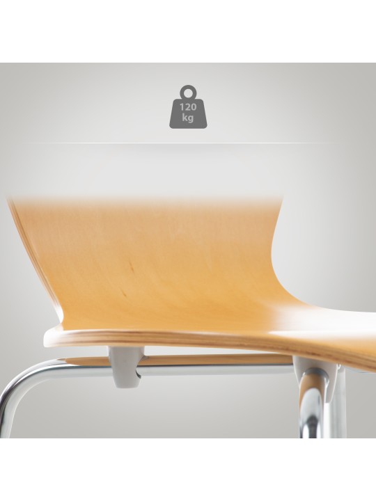 Set van 4 Calisto bezoekersstoelen, naturel Set van 4 Calisto bezoekersstoelen, naturel