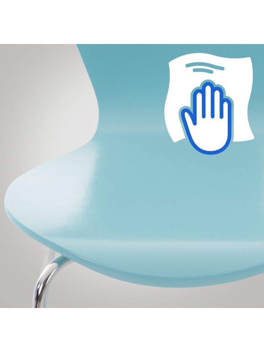 Set van 4 Calisto bezoekersstoelen, lichtblauw Set van 4 Calisto bezoekersstoelen, lichtblauw