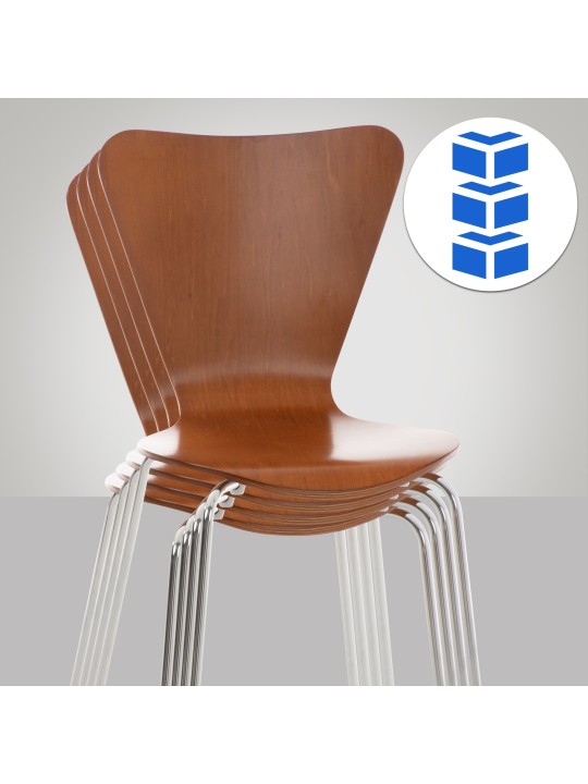 Set van 4 Calisto bezoekersstoelen, bruin