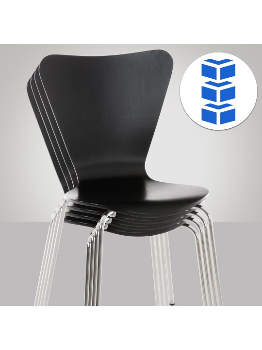 Set van 4 Calisto bezoekersstoelen, zwart Set van 4 Calisto bezoekersstoelen, zwart