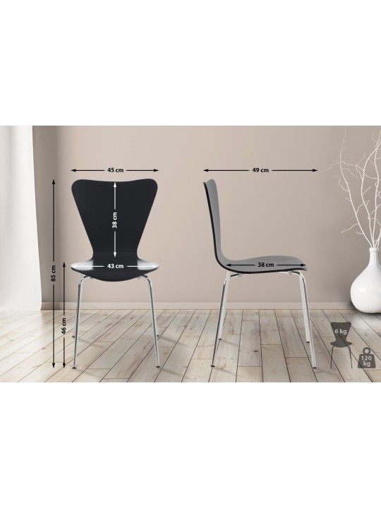 Set van 4 Calisto bezoekersstoelen, zwart Set van 4 Calisto bezoekersstoelen, zwart