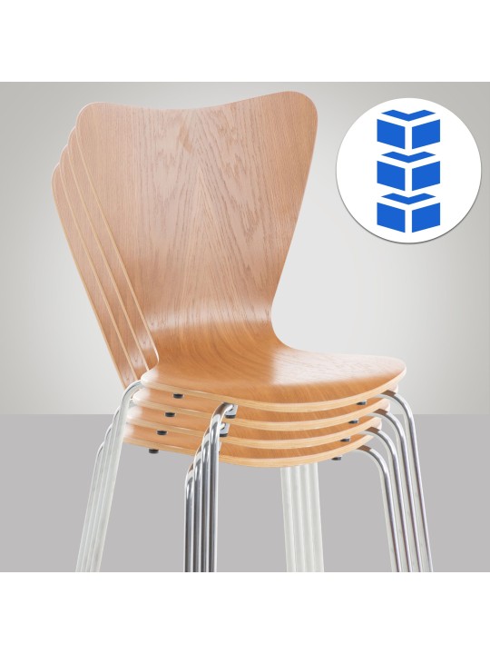 Set van 4 Calisto bezoekersstoelen, eiken Set van 4 Calisto bezoekersstoelen, eiken