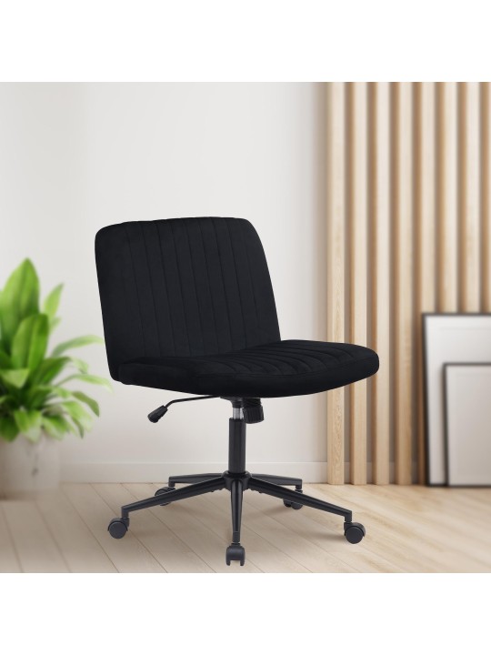 Bureaustoel Kingman fluweel, zwart