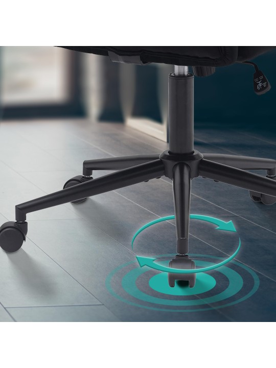 Bureaustoel Kingman fluweel, zwart