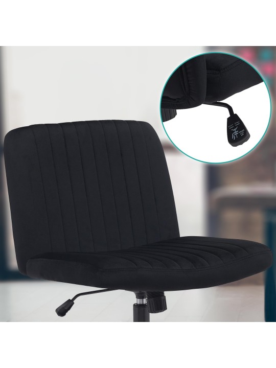 Bureaustoel Kingman fluweel, zwart