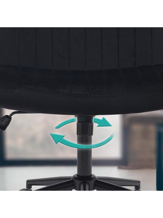 Bureaustoel Kingman fluweel, zwart