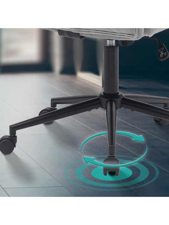 Bureaustoel Kingman fluweel, lichtgrijs