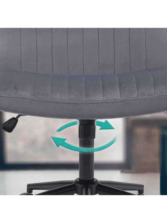 Bureaustoel Kingman fluweel, donkergrijs