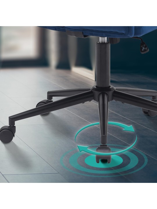 Bureaustoel Kingman fluweel, blauw